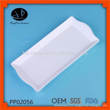 porcelain white rectangle dinner plate, white platter,for restaurant &hotel, white porcelain plate